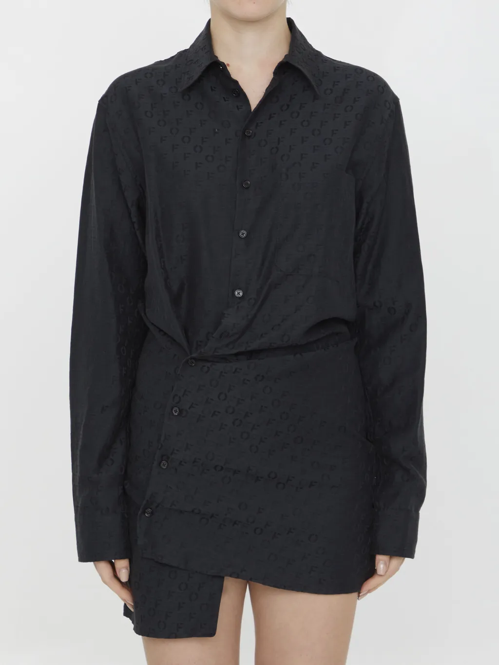 Off-White Monogram Jacquard Twisted Mini Dress