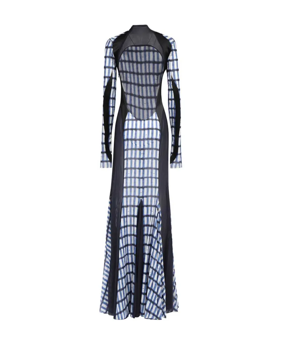 Geometric-Print Maxi Dress