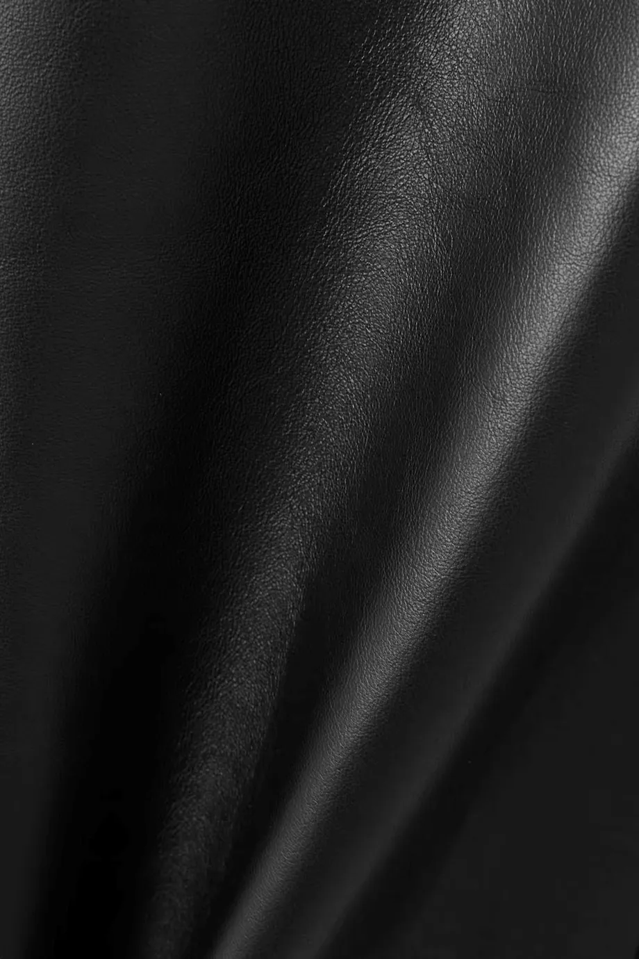 High-Waisted Leather Midi Skirt