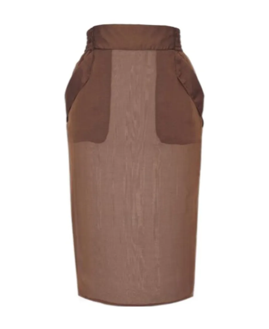Saint Laurent Zip Detailed Pencil Skirt