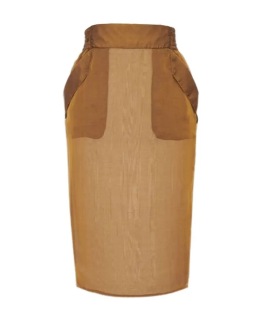 Saint Laurent Zip Detailed Pencil Skirt