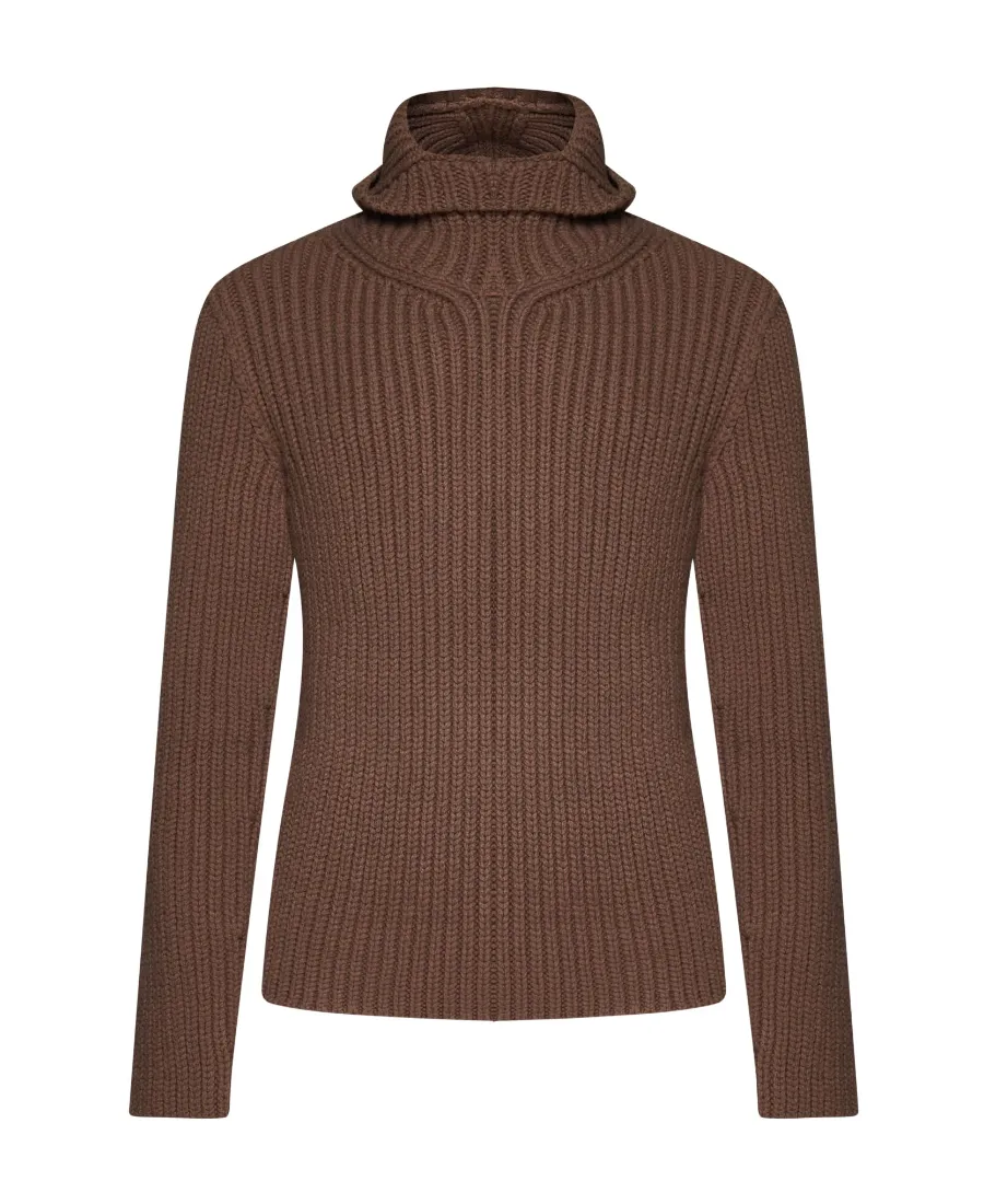 Lanvin Long Sleeved Hooded Knitted Jumper