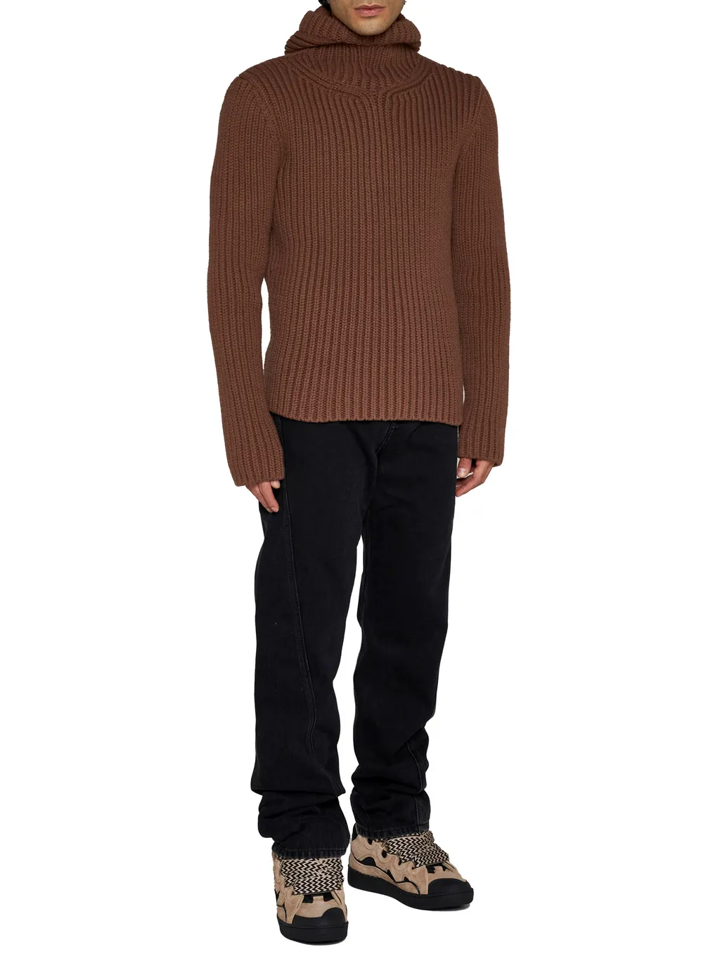 Lanvin Long Sleeved Hooded Knitted Jumper