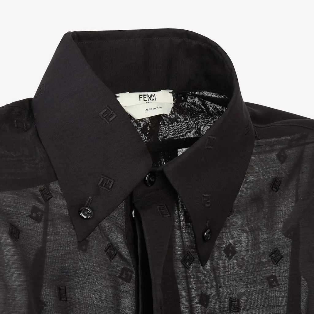 Fendi All-Over Ff Logo Embroidered Buttoned Shirt