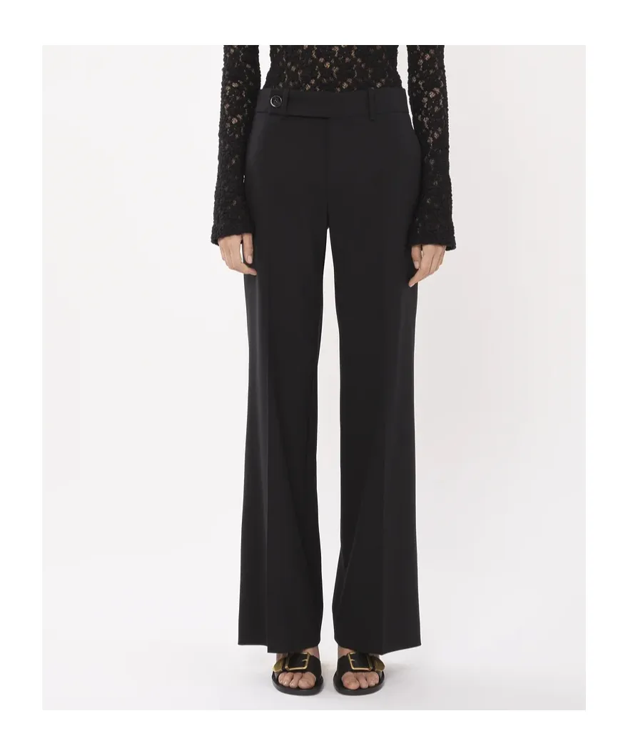 Pleat-Detailing High-Waist Trousers