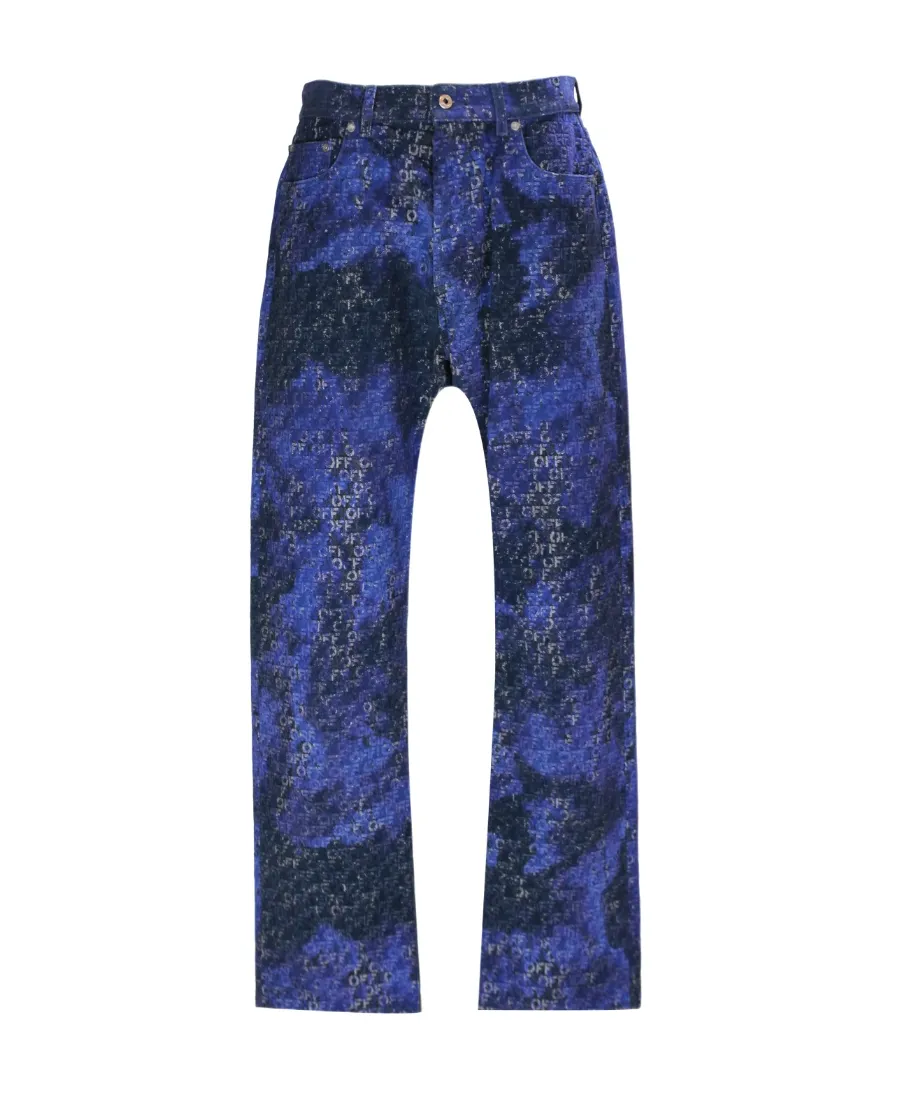 Logo-Jacquard Straight Jeans