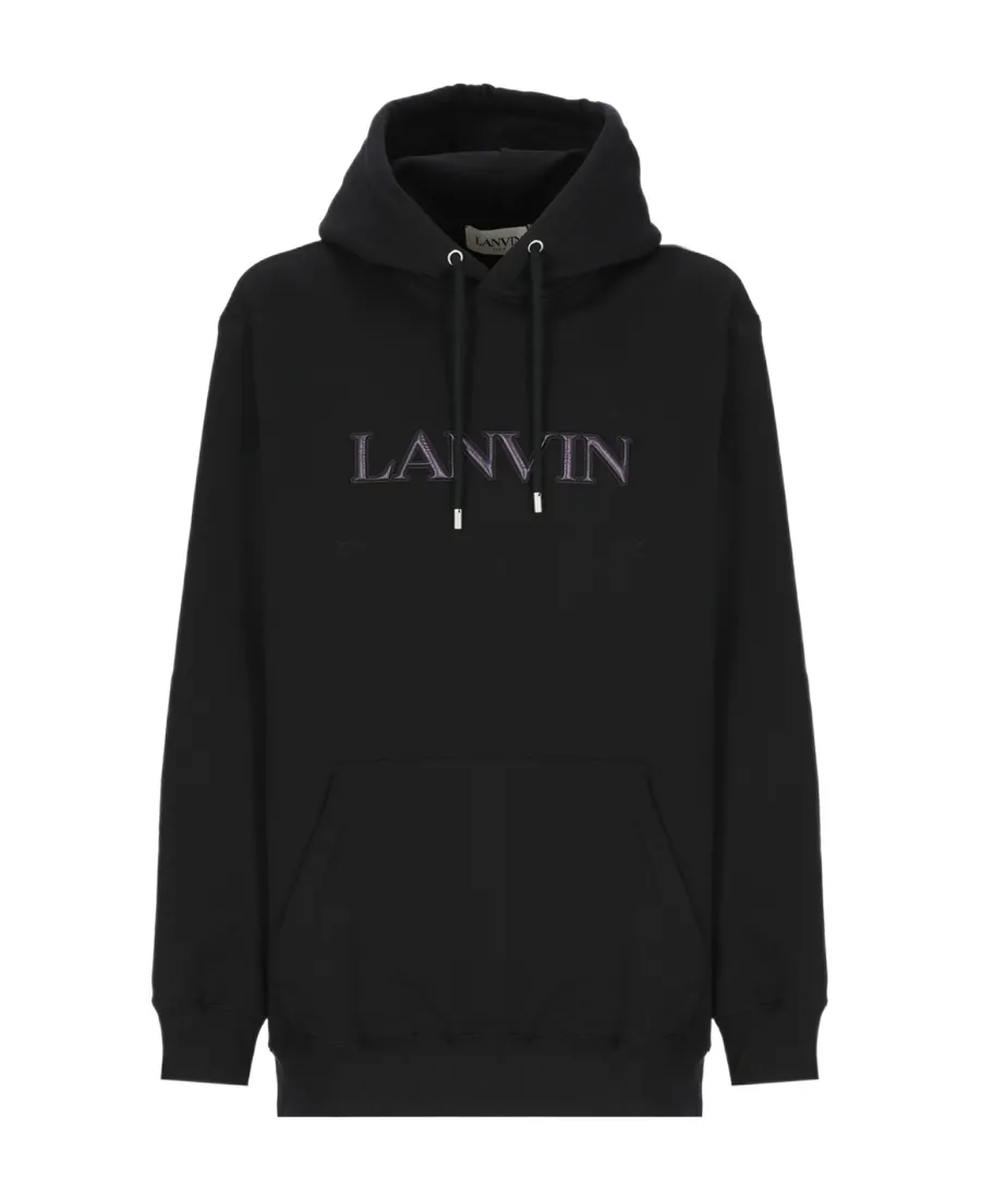 Lanvin Logo Embroidered Drawstring Hoodie