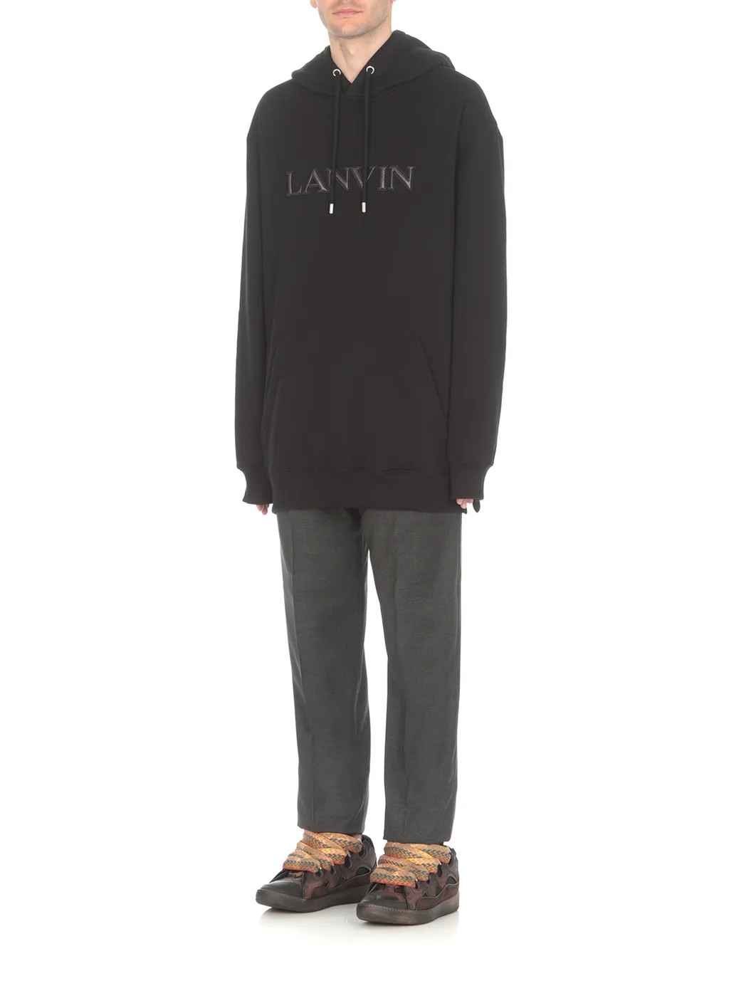 Lanvin Logo Embroidered Drawstring Hoodie
