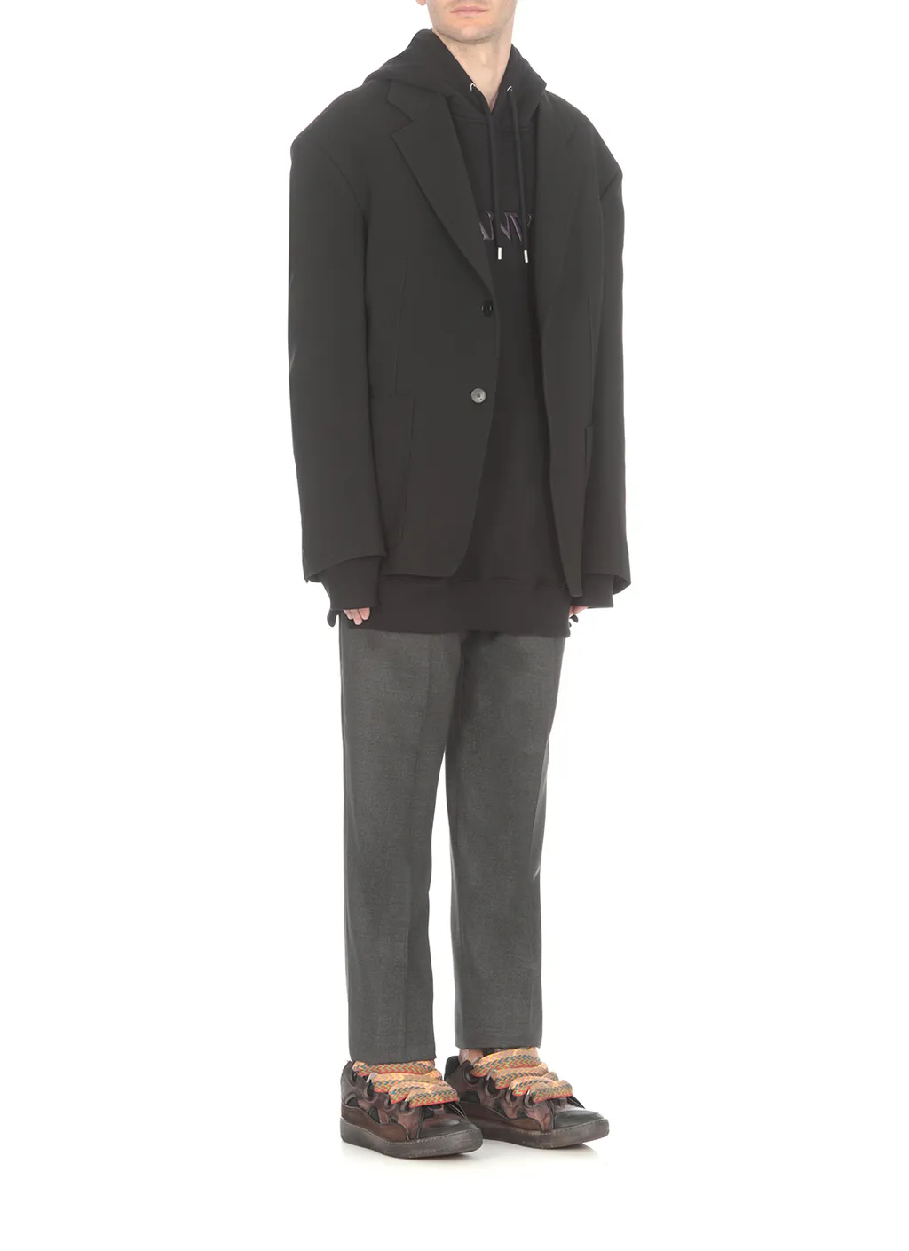 Lanvin Logo Embroidered Drawstring Hoodie