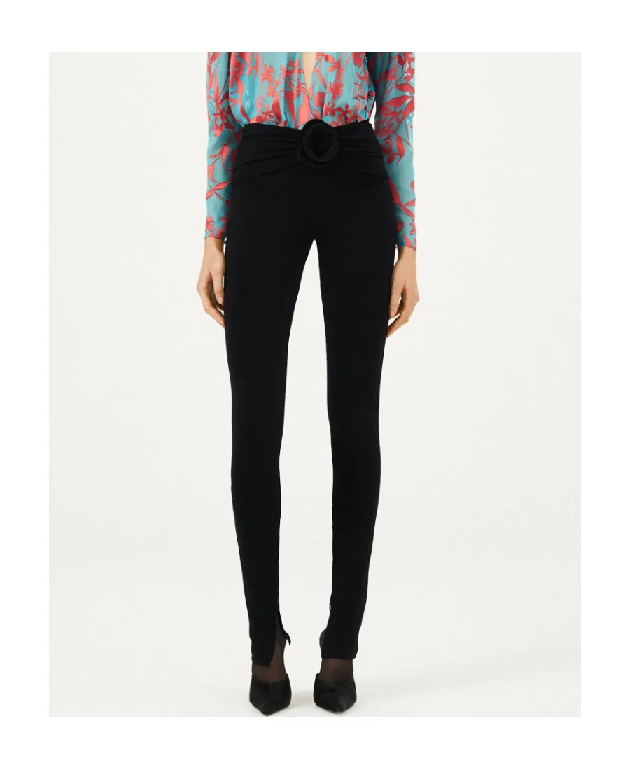 Magda Butrym Floral-Appliqu Ruched Leggings