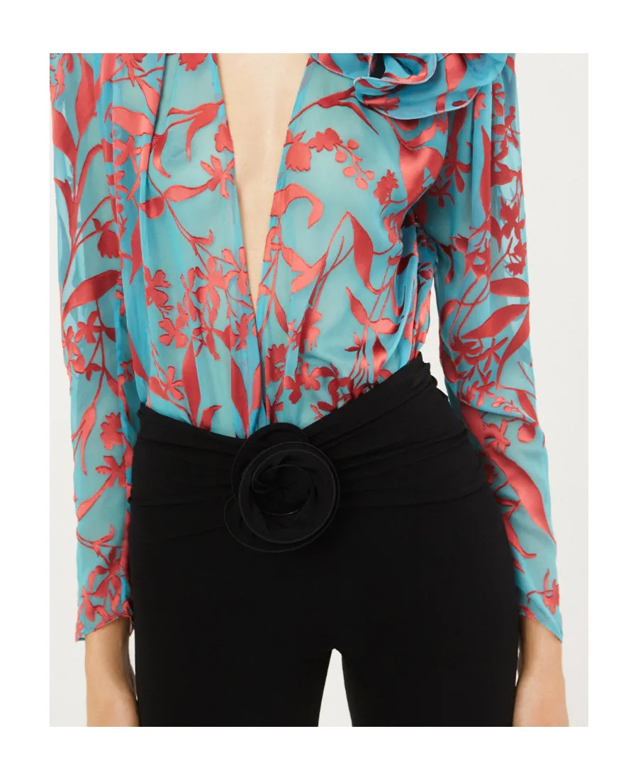 Magda Butrym Floral-Appliqu Ruched Leggings