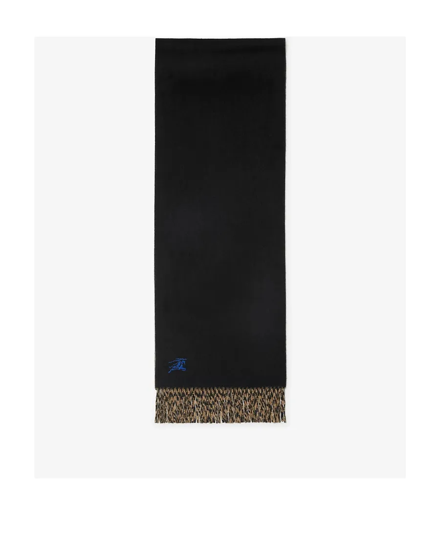 Burberry Ekd Embroidered Fringed Scarf