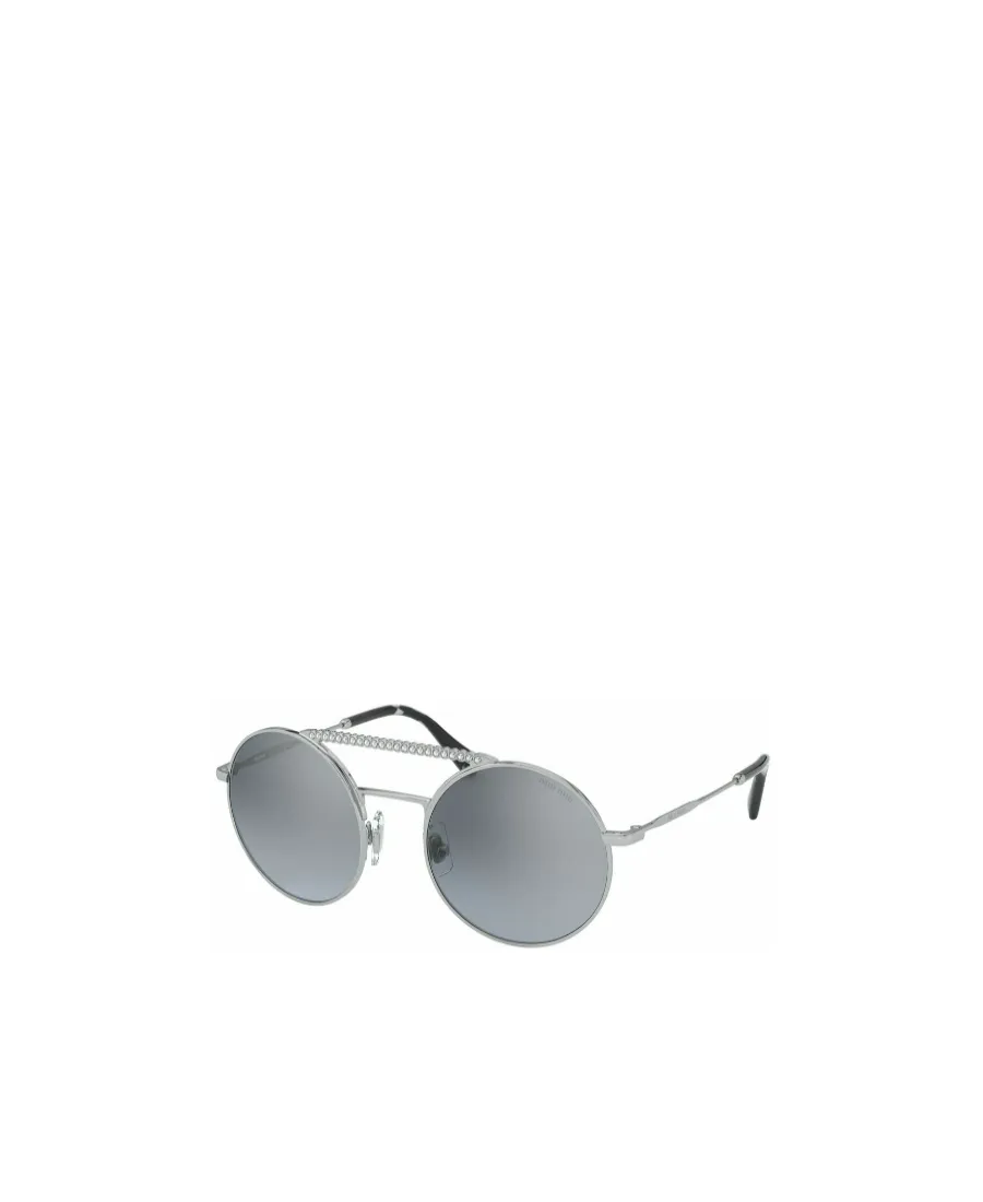 Miu Miu Eyewear Round-Crystal Embellished Aviator Sunglasses