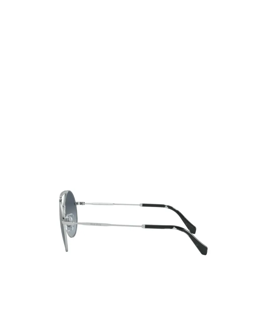 Miu Miu Eyewear Round-Crystal Embellished Aviator Sunglasses