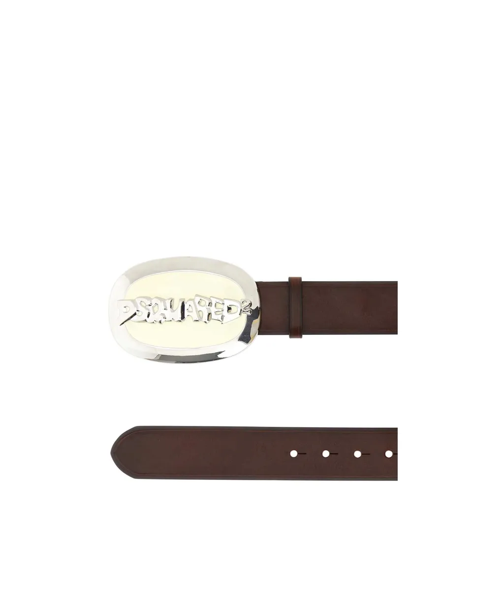 Dsquared2 Logo-Plaque Buckled Belt