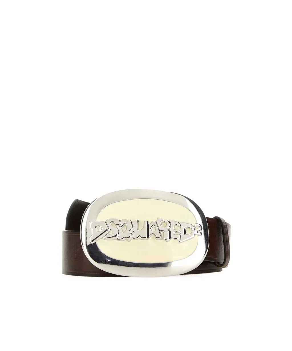 Dsquared2 Logo-Plaque Buckled Belt