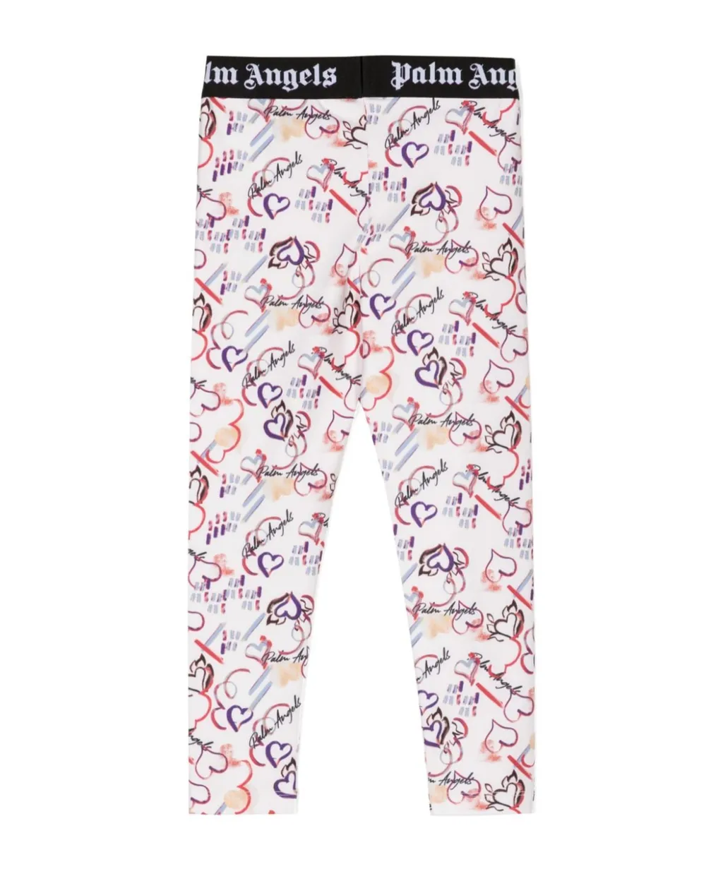 Logo-Waistband Graphic-Print Leggings