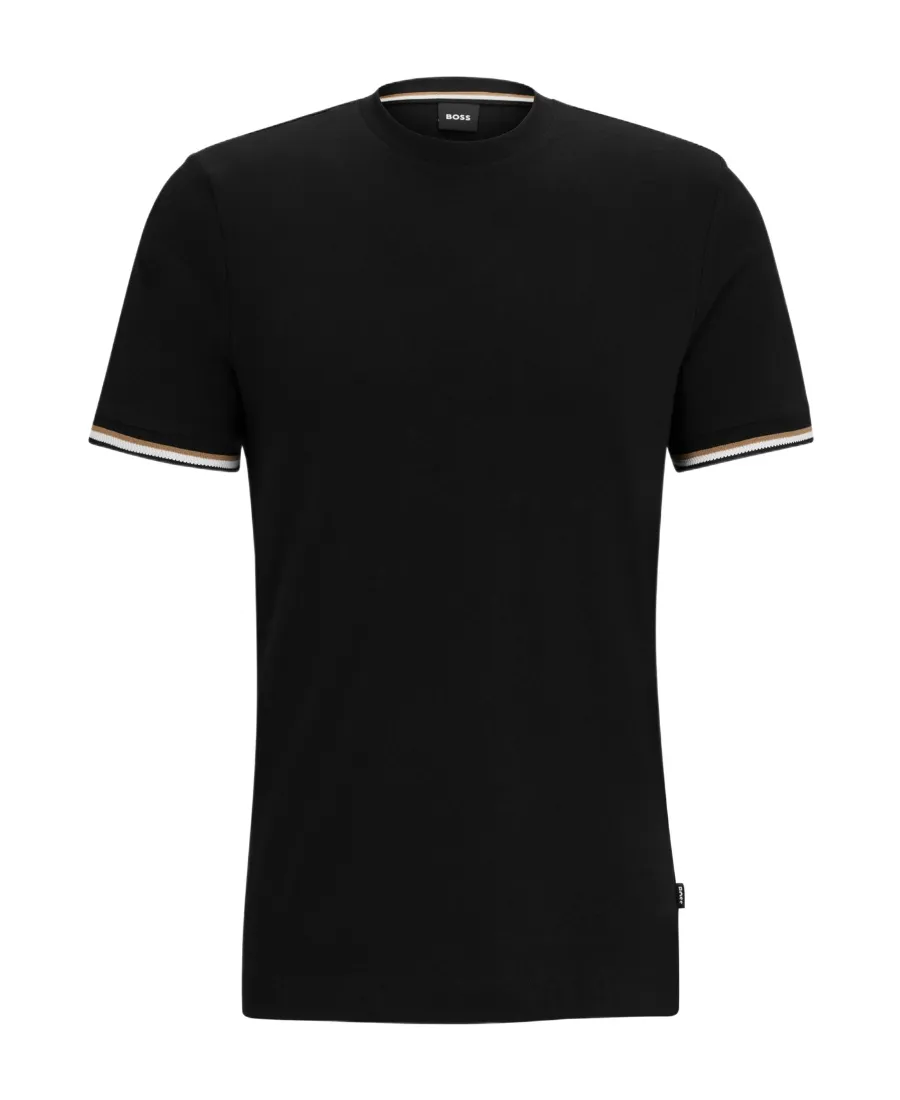 Boss Hugo Boss Stripe-Trim Crewneck T-Shirt