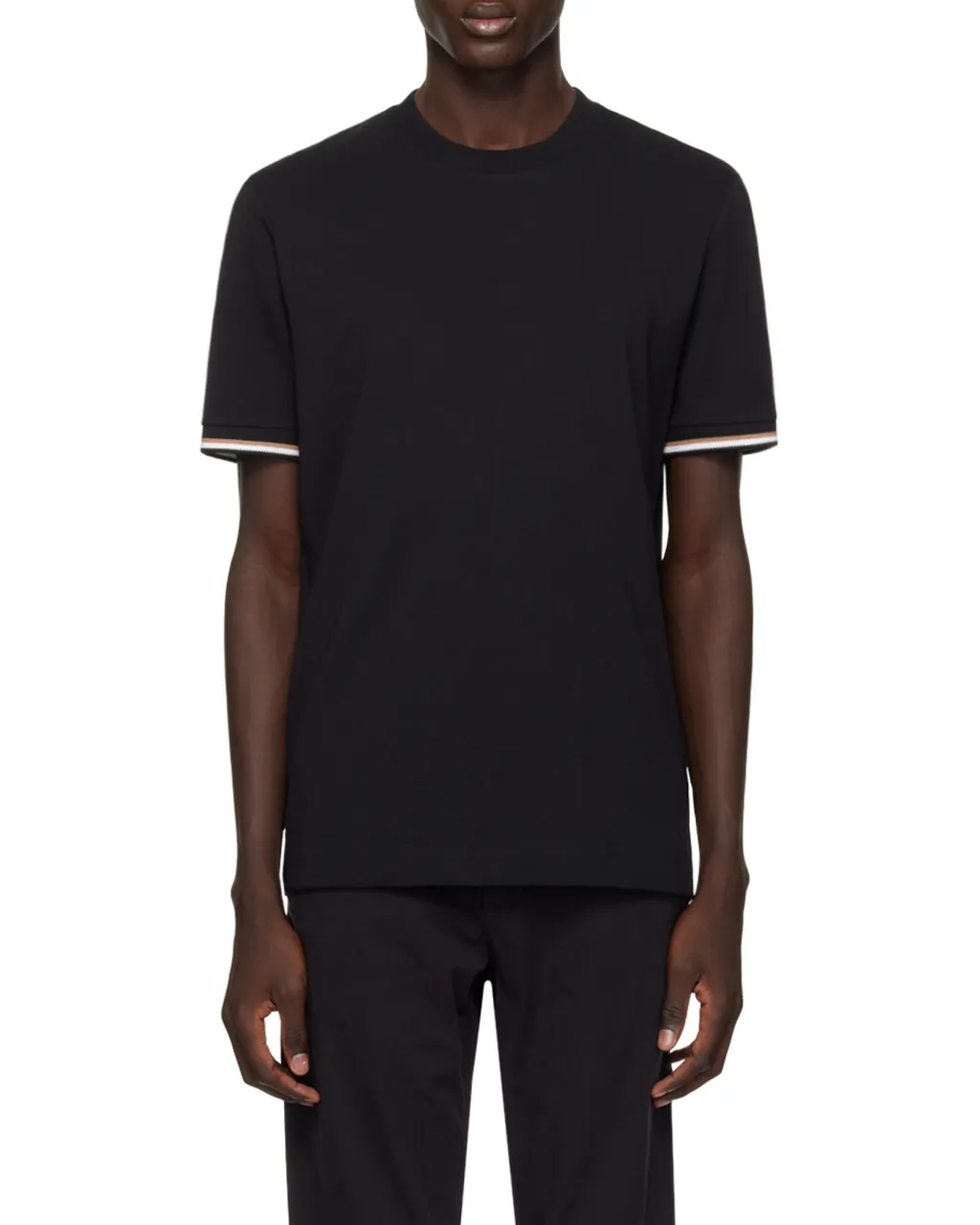 Boss Hugo Boss Stripe-Trim Crewneck T-Shirt