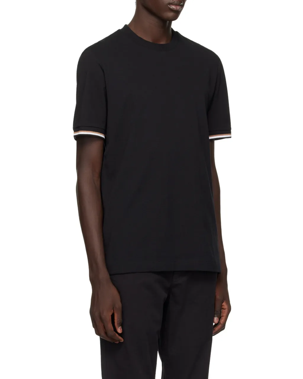 Boss Hugo Boss Stripe-Trim Crewneck T-Shirt