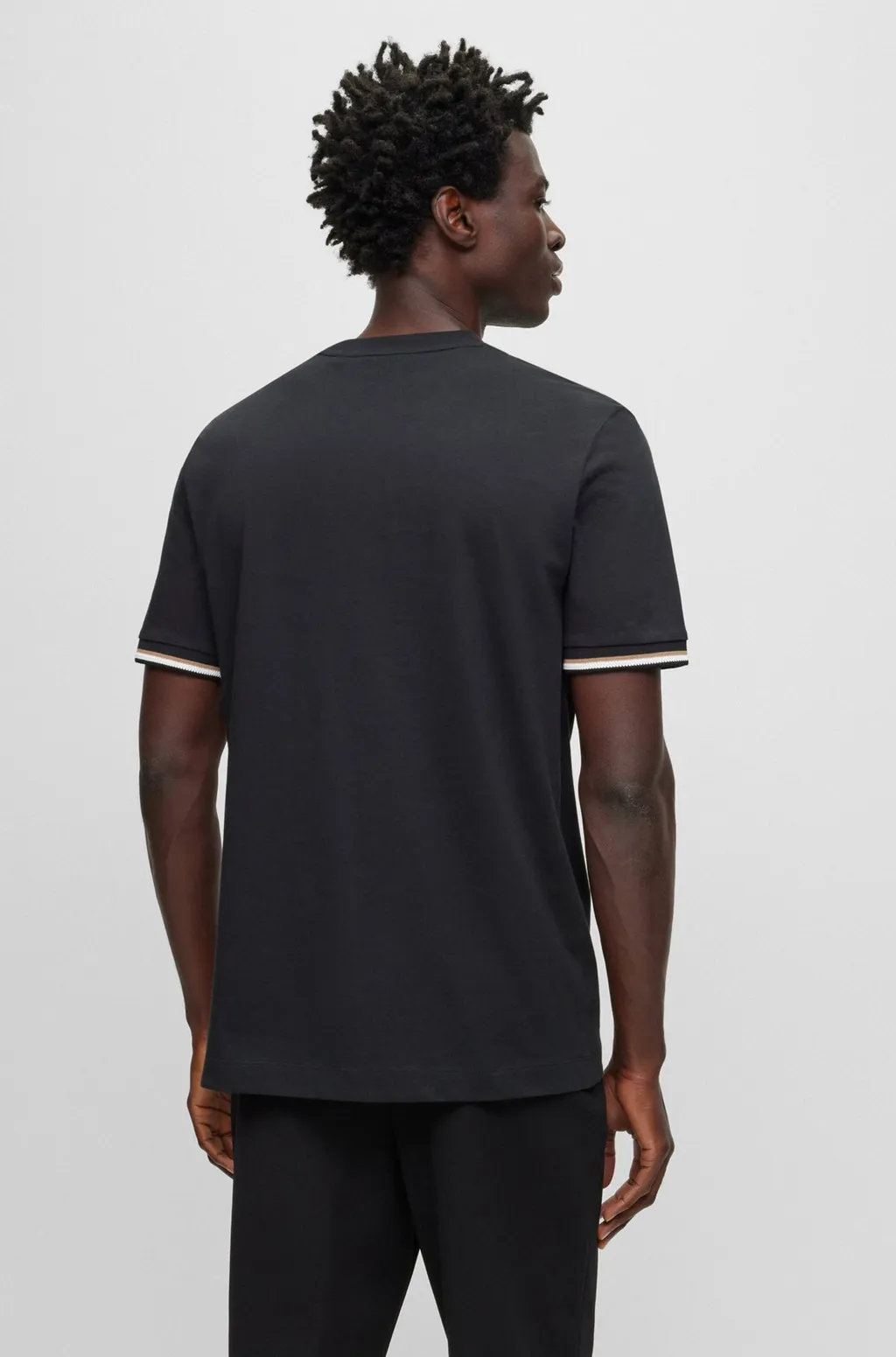 Boss Hugo Boss Stripe-Trim Crewneck T-Shirt