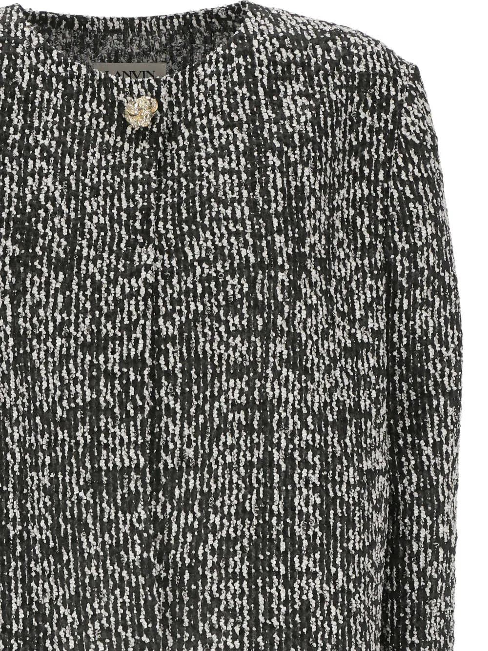 Lanvin Straight Hem Cropped Tweed Jacket