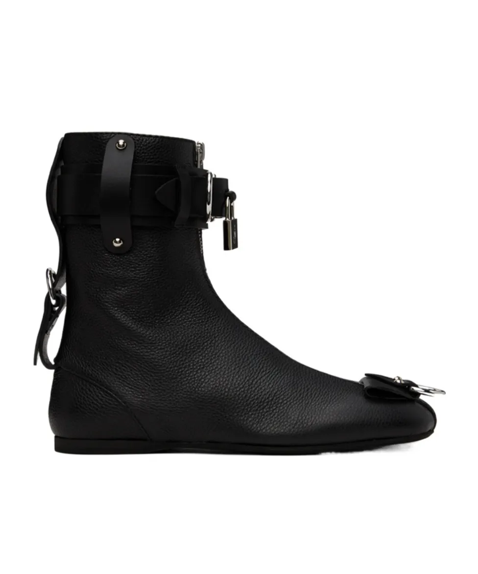 Padlock Zipper Boots