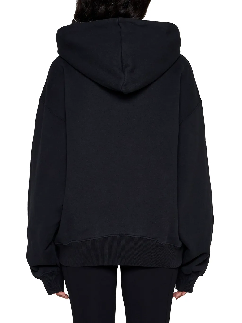 Off-White Drawstring Long-Sleeved Hoodie