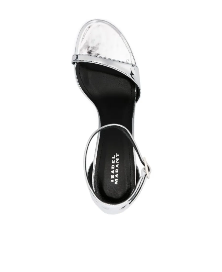 90Mm Metallic-Effect Leather Sandals