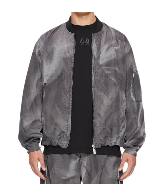 44 Label Group Crinkle Zip-Up Bomber Jacket
