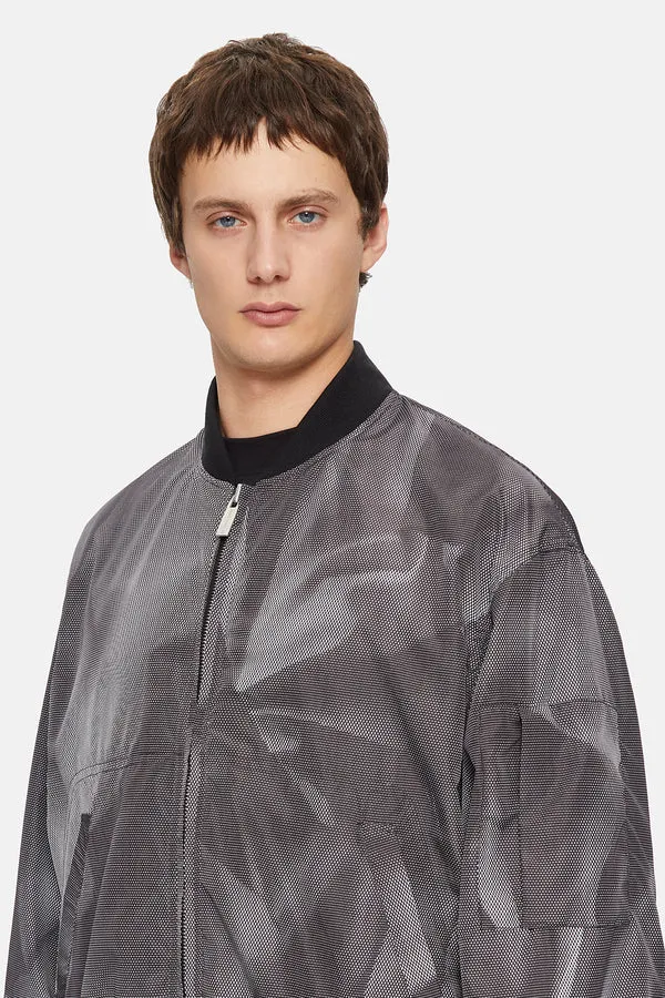 44 Label Group Crinkle Zip-Up Bomber Jacket