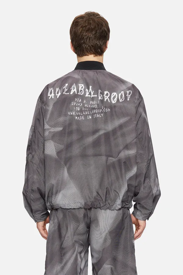 44 Label Group Crinkle Zip-Up Bomber Jacket