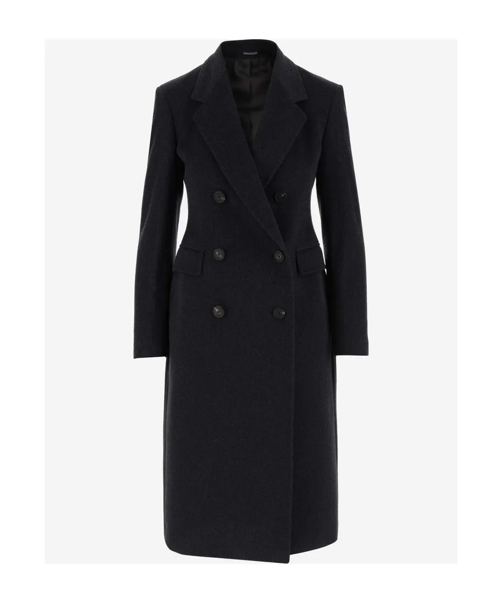 Double-Breasted Notched Coat
