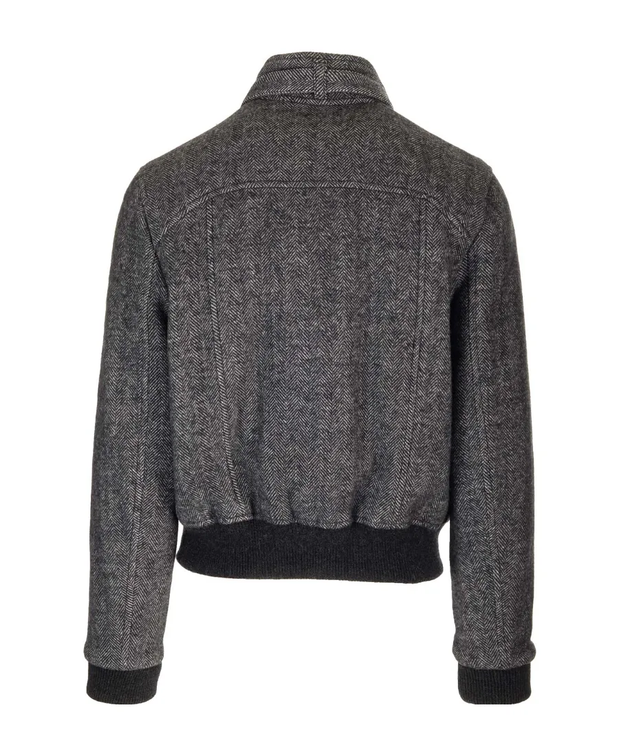 Isabel Marant High-Neck Buttoned Bomber Jacket