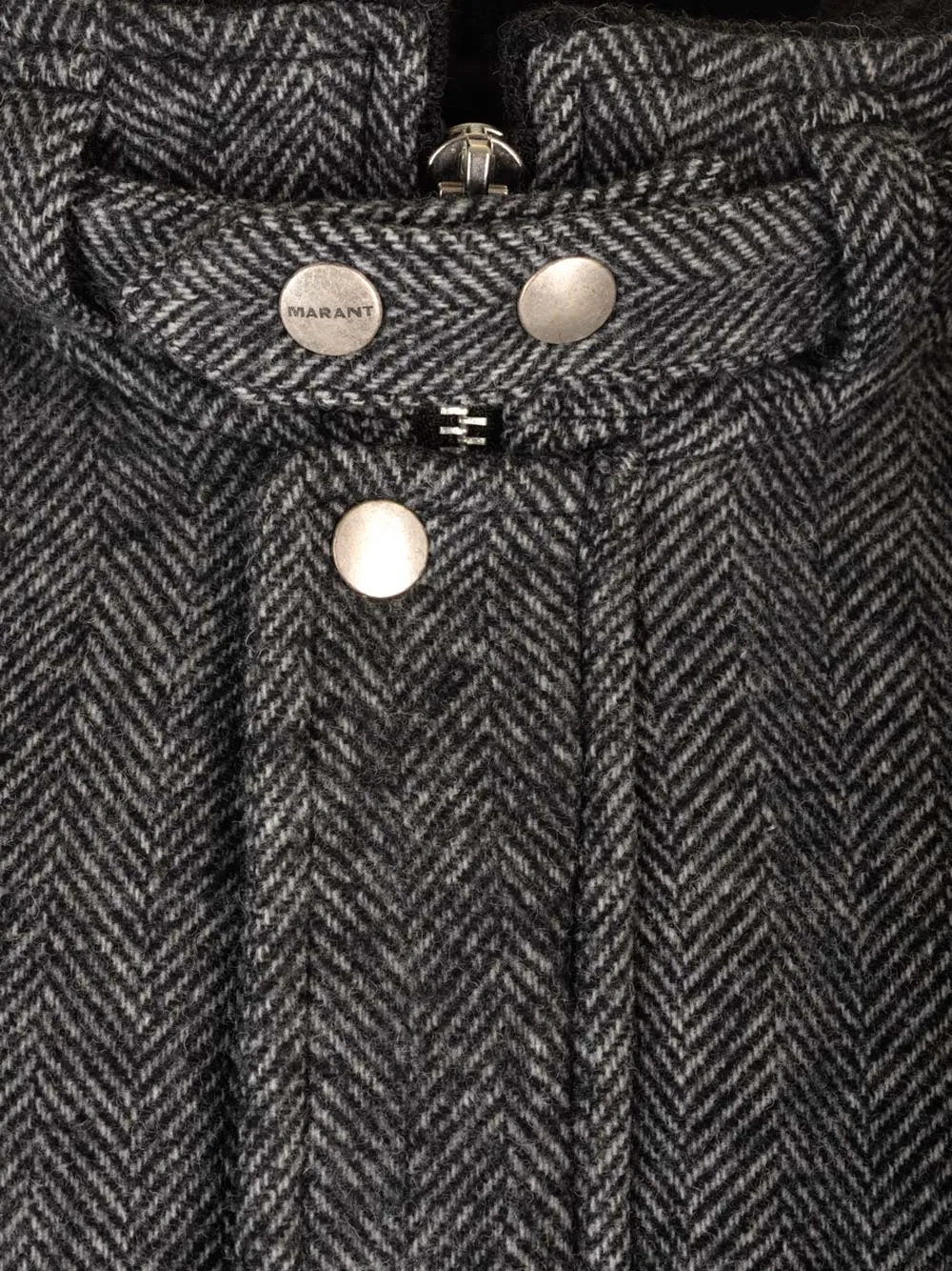 Isabel Marant High-Neck Buttoned Bomber Jacket