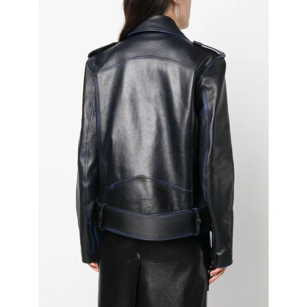 Off-White Belted Leather Jacket
