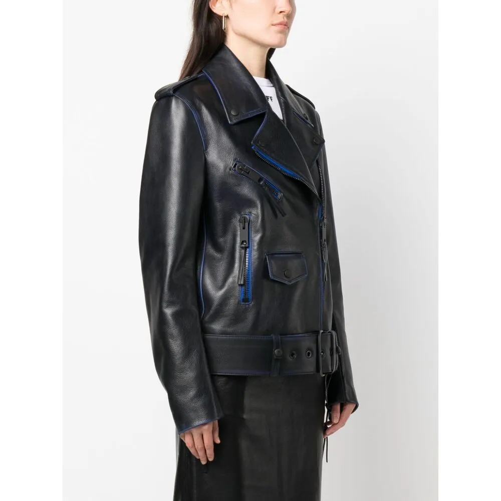 Off-White Belted Leather Jacket