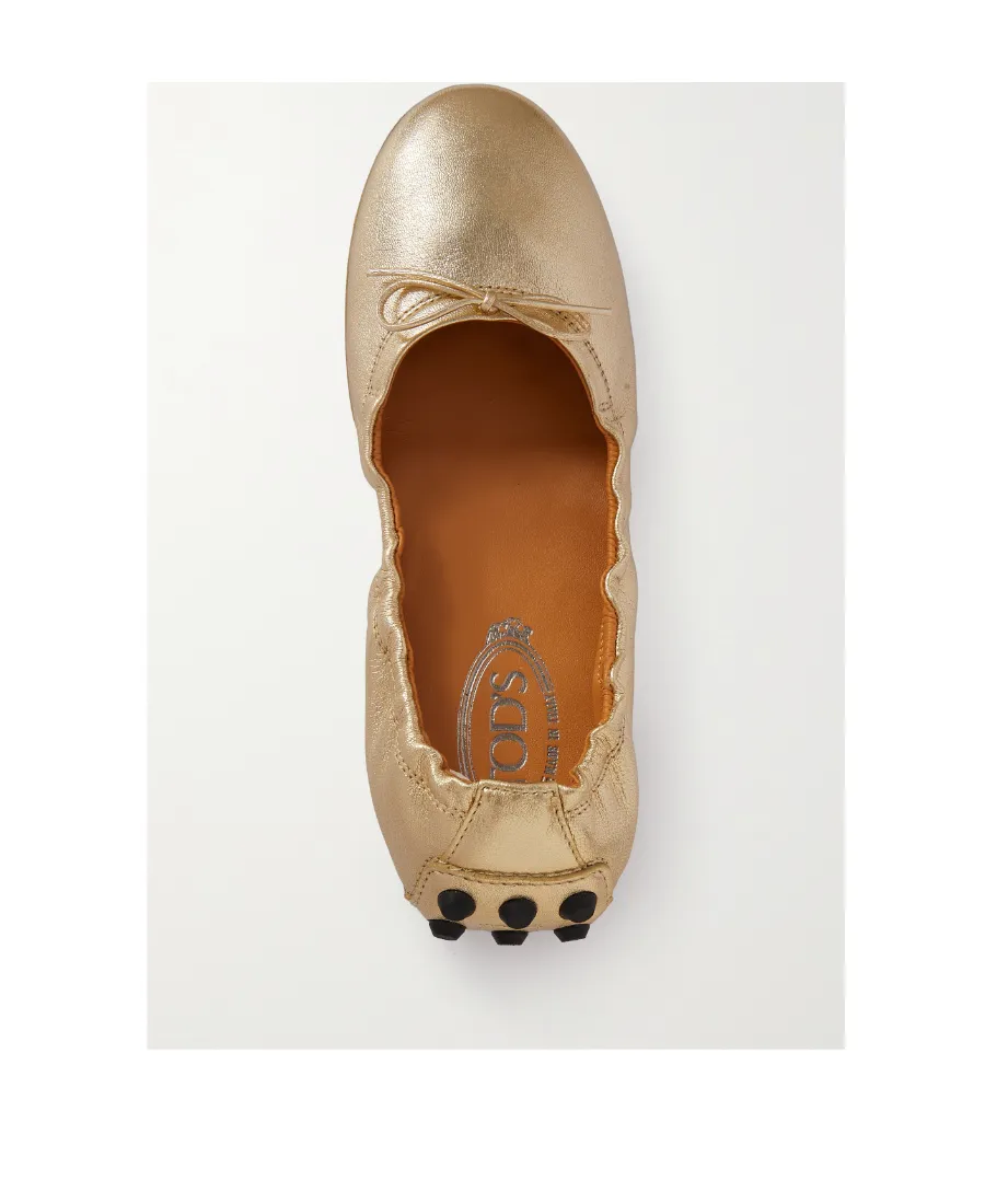 Tod's Metallic Effect Bubble Ballerina Shoes