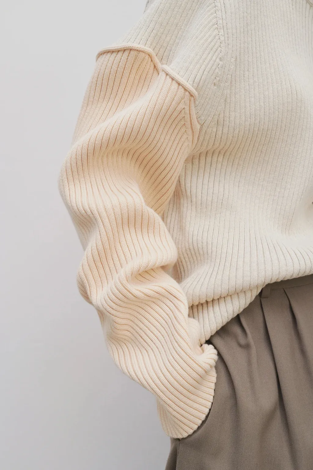 Dua Drop-Shoulder Ribbed Jumper