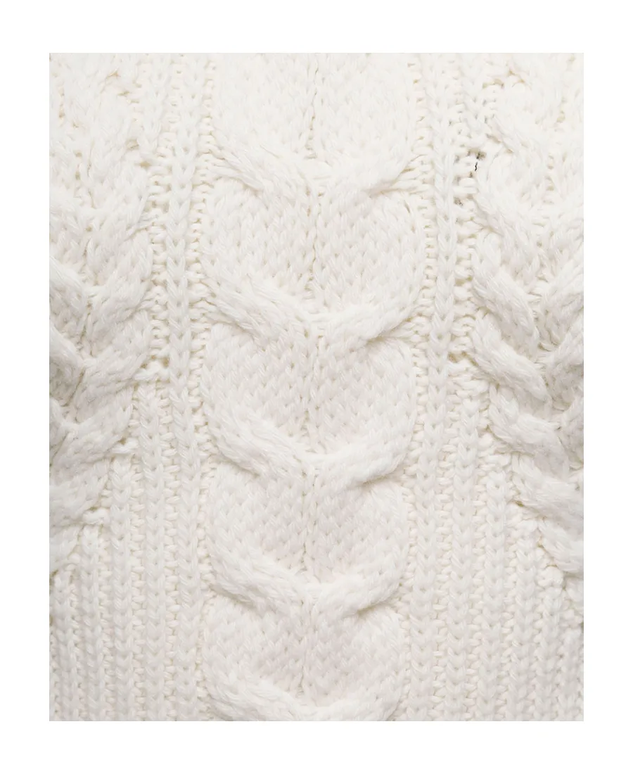 Peplum-Hem Cable-Knit Jumper