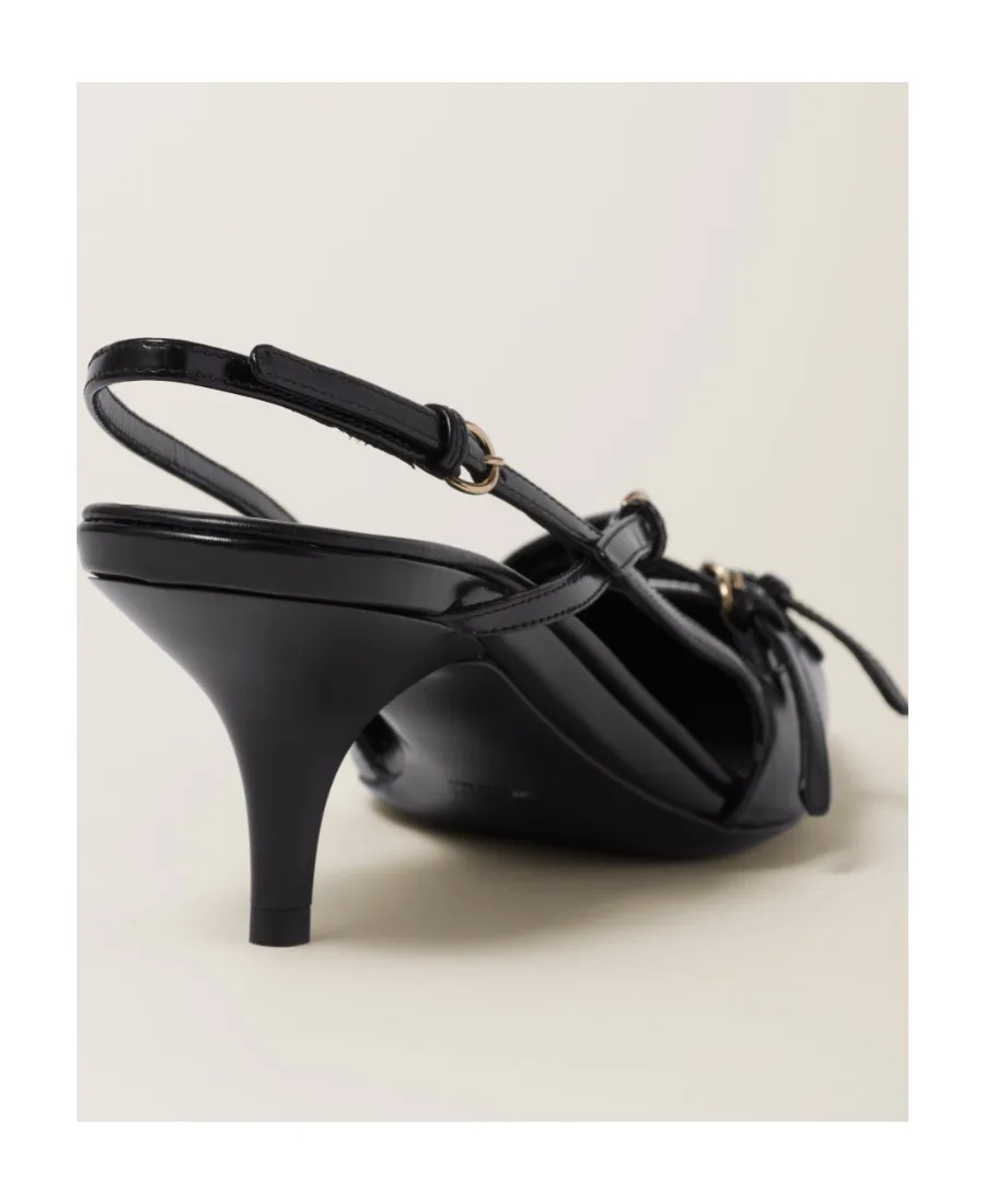 Miu Miu Buckle-Embellished Pointed Toe Slingback Pumps