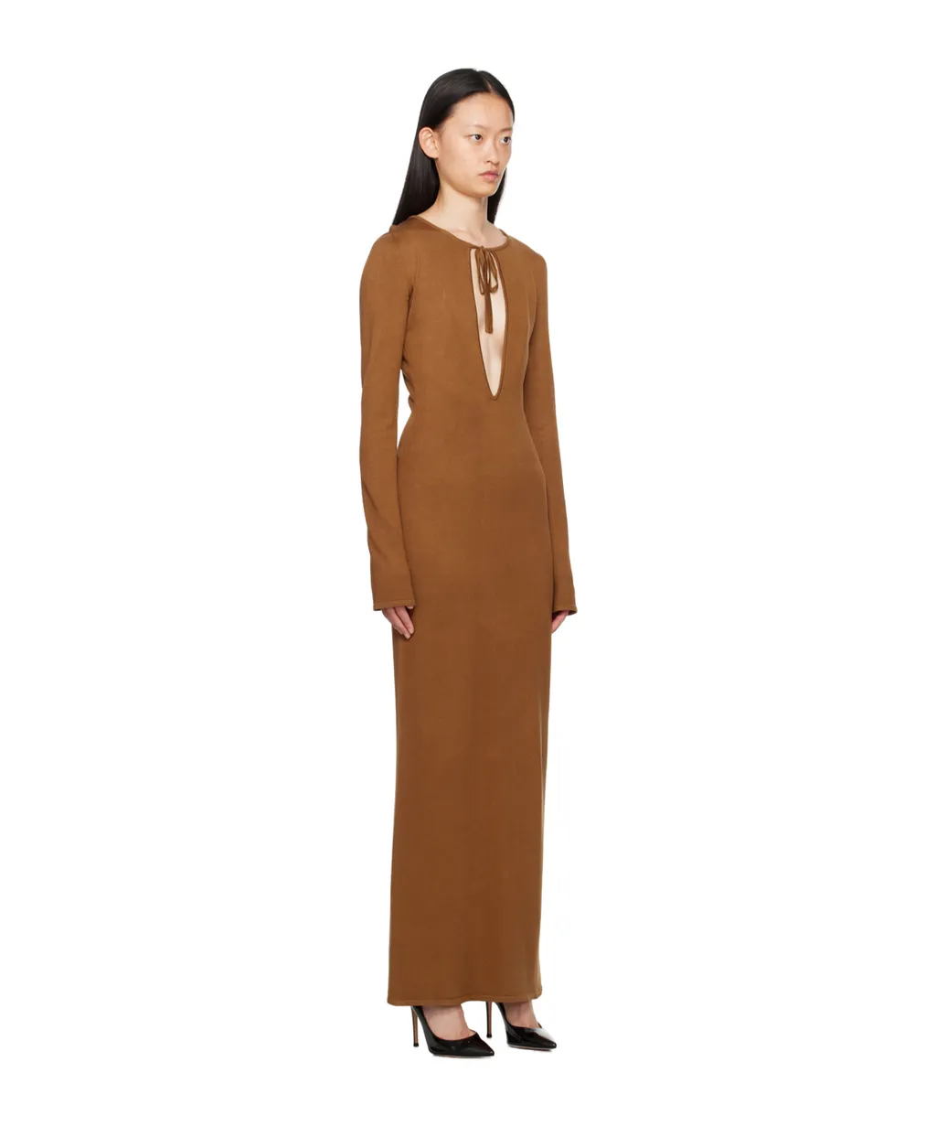 Long-Sleeved Hollow Dress