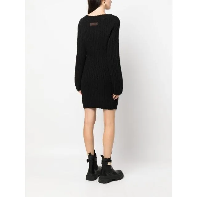 Dsquared2 Off-Shoulder Long-Sleeved Knitted Dress