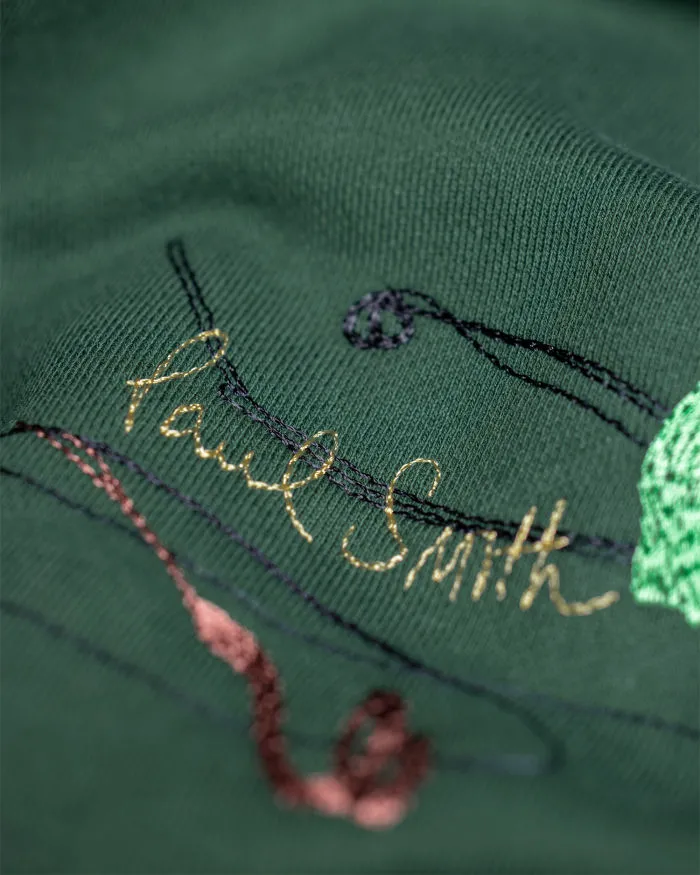 Embroidered Paint-Splatter Cotton Hoodie