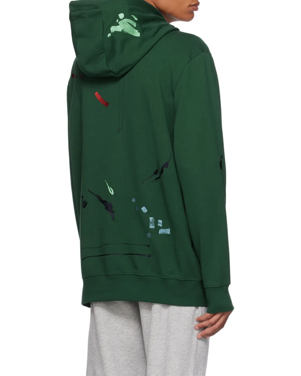 Embroidered Paint-Splatter Cotton Hoodie