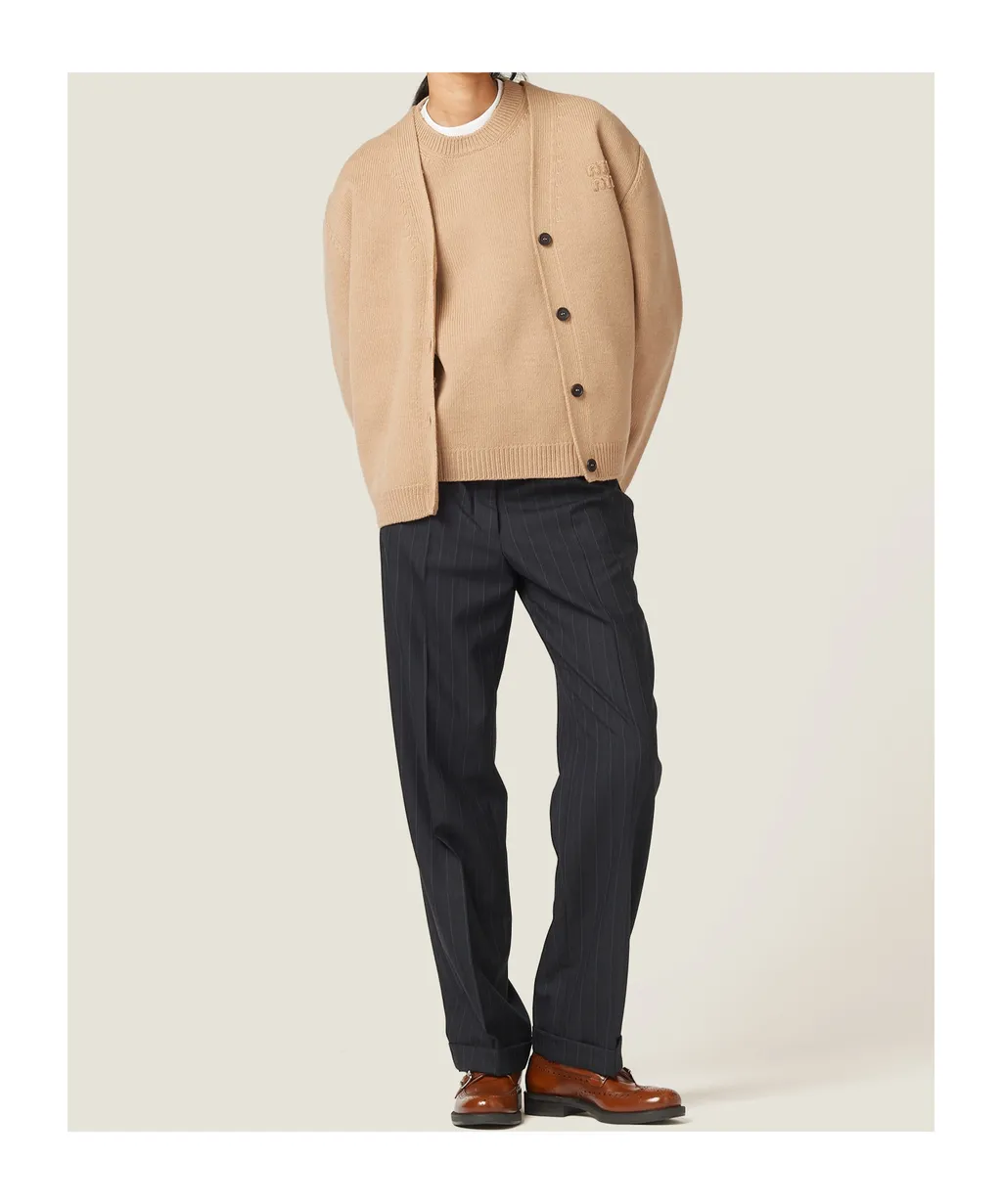 Wool And Nylon Knit Cardigan