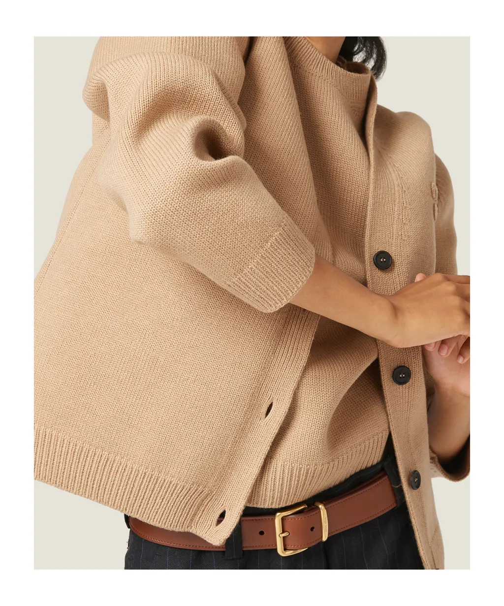 Wool And Nylon Knit Cardigan