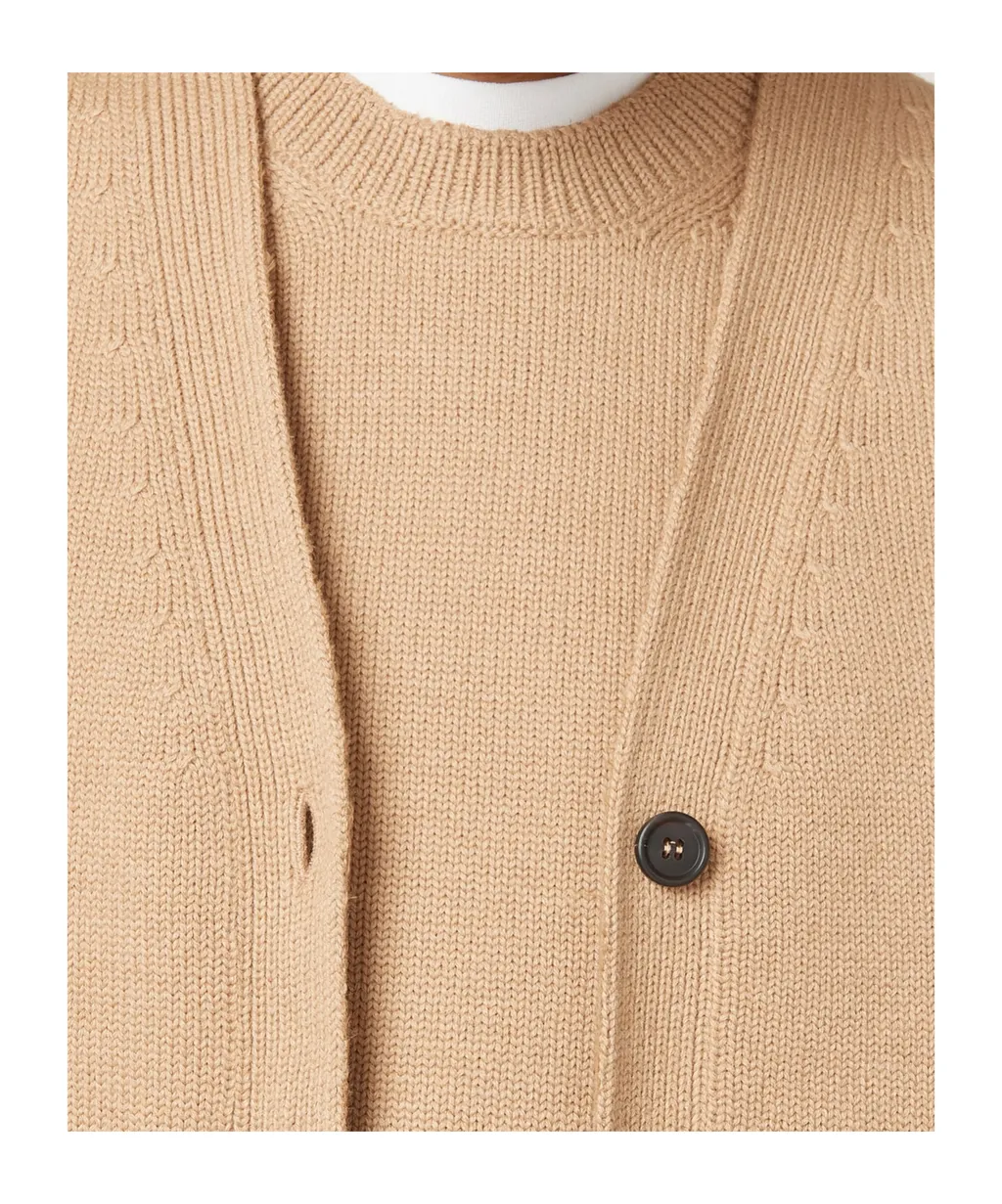 Wool And Nylon Knit Cardigan