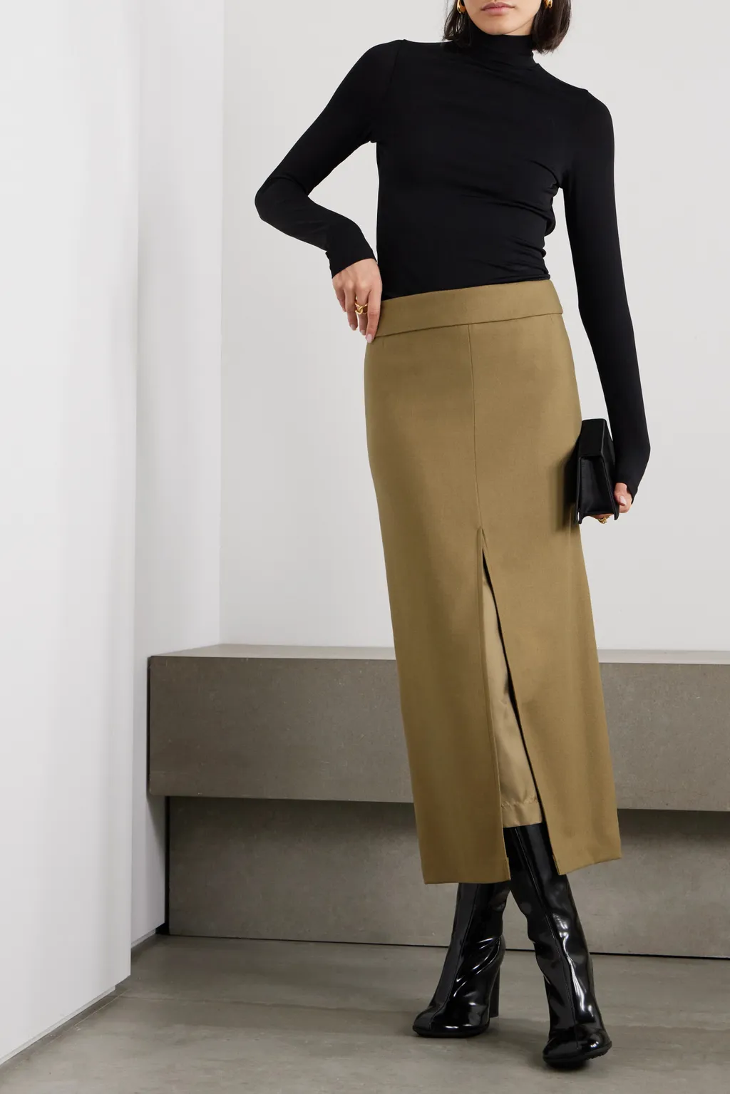 Split Mid-Length Skirt