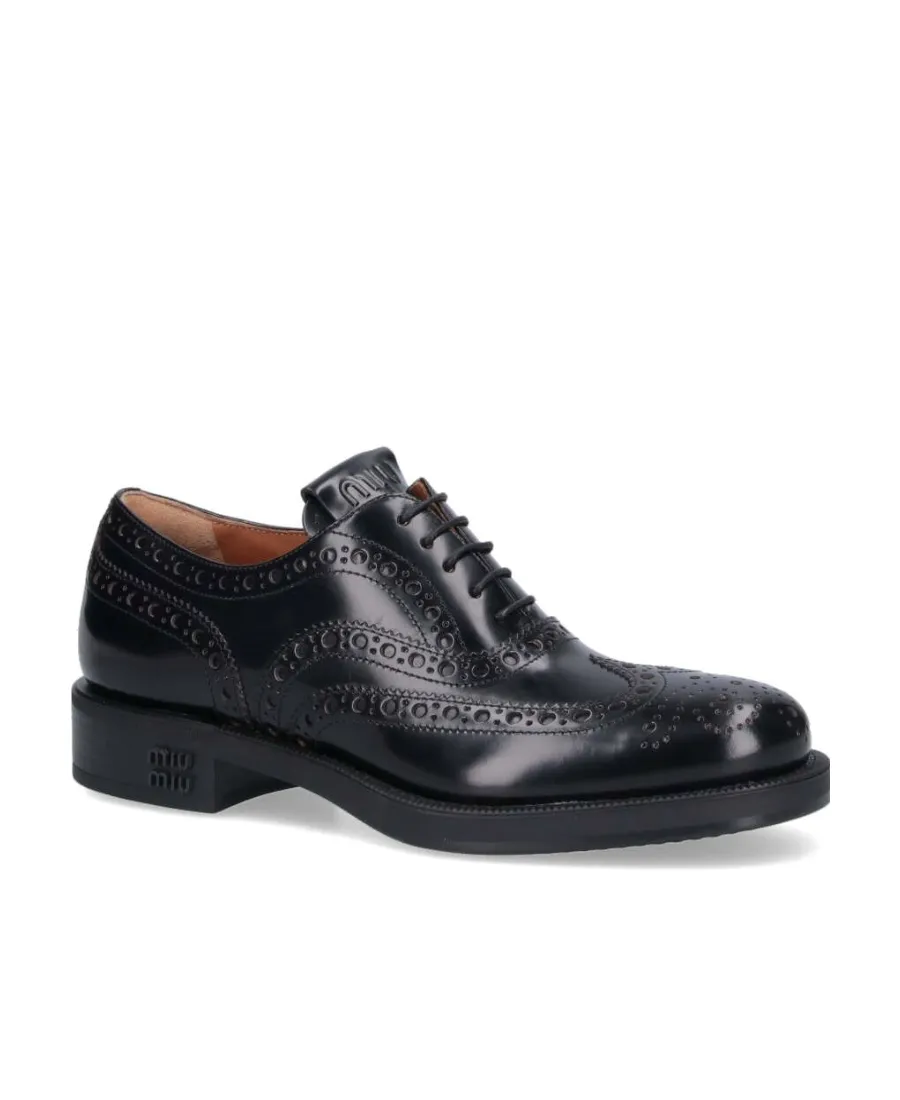 Church's X Miu Miu Round Head Lace Up Business Dress Shoes